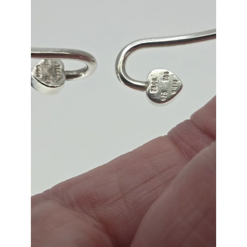 Tiffany &Co 18K Gold Double Hearts w/ Silver Bangle Love Hook Bracelet Love Gift